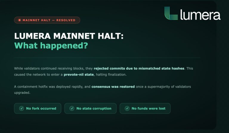 Lumera Mainnet Halt: What Happened and What We’re Building